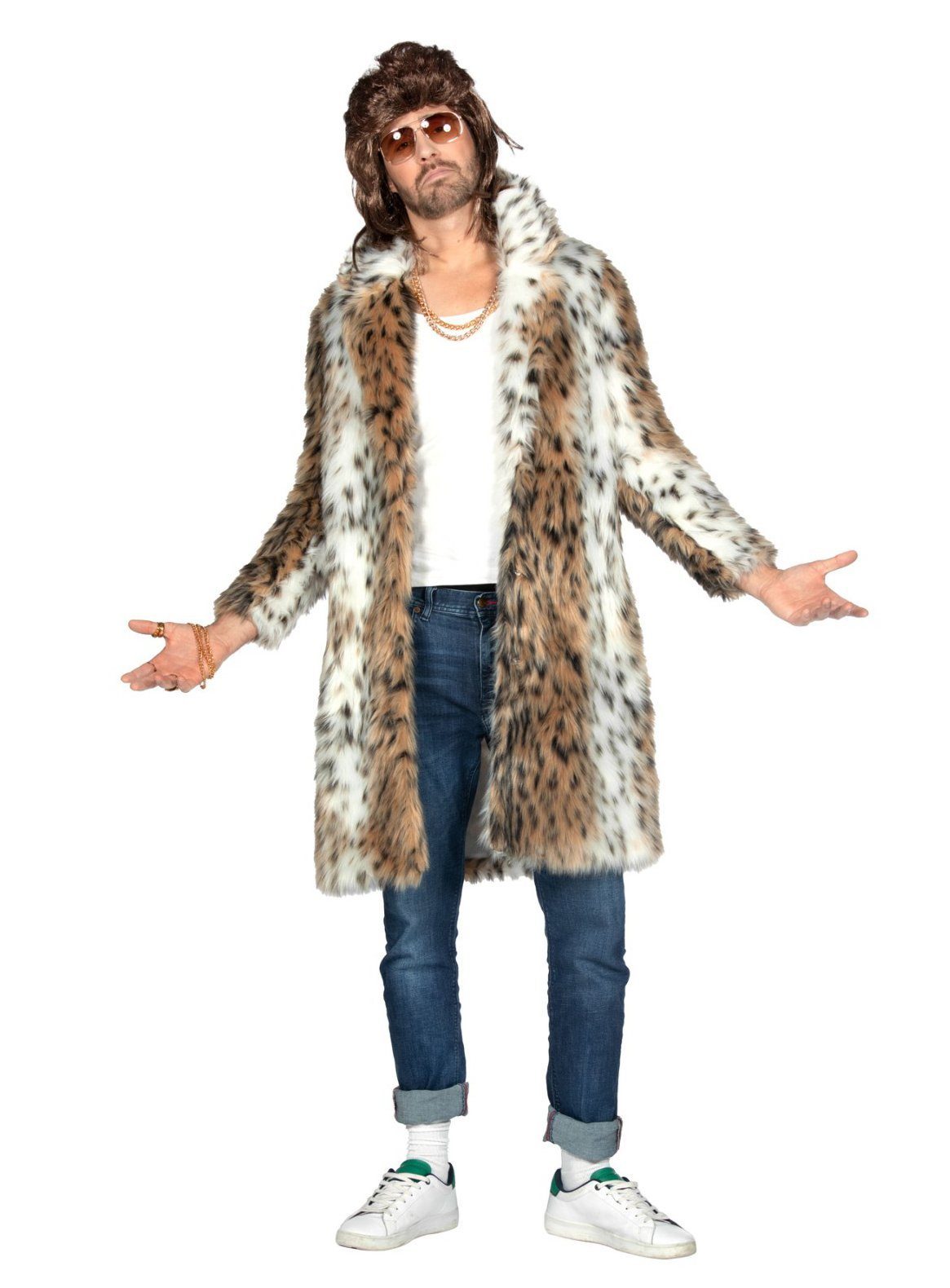 Metamorph Kostüm Pimp Poser Mantel Karneval Faschingskostüm Herren, Wie viele Kuscheltiere mussten für diesen Pelz ihr Leben lassen? Lang