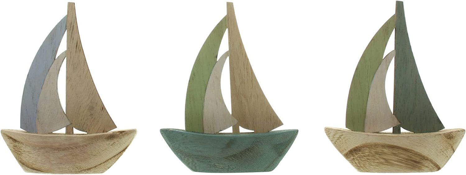 Dekoleidenschaft Dekofigur 3 Mini Segelboote aus günstig online kaufen