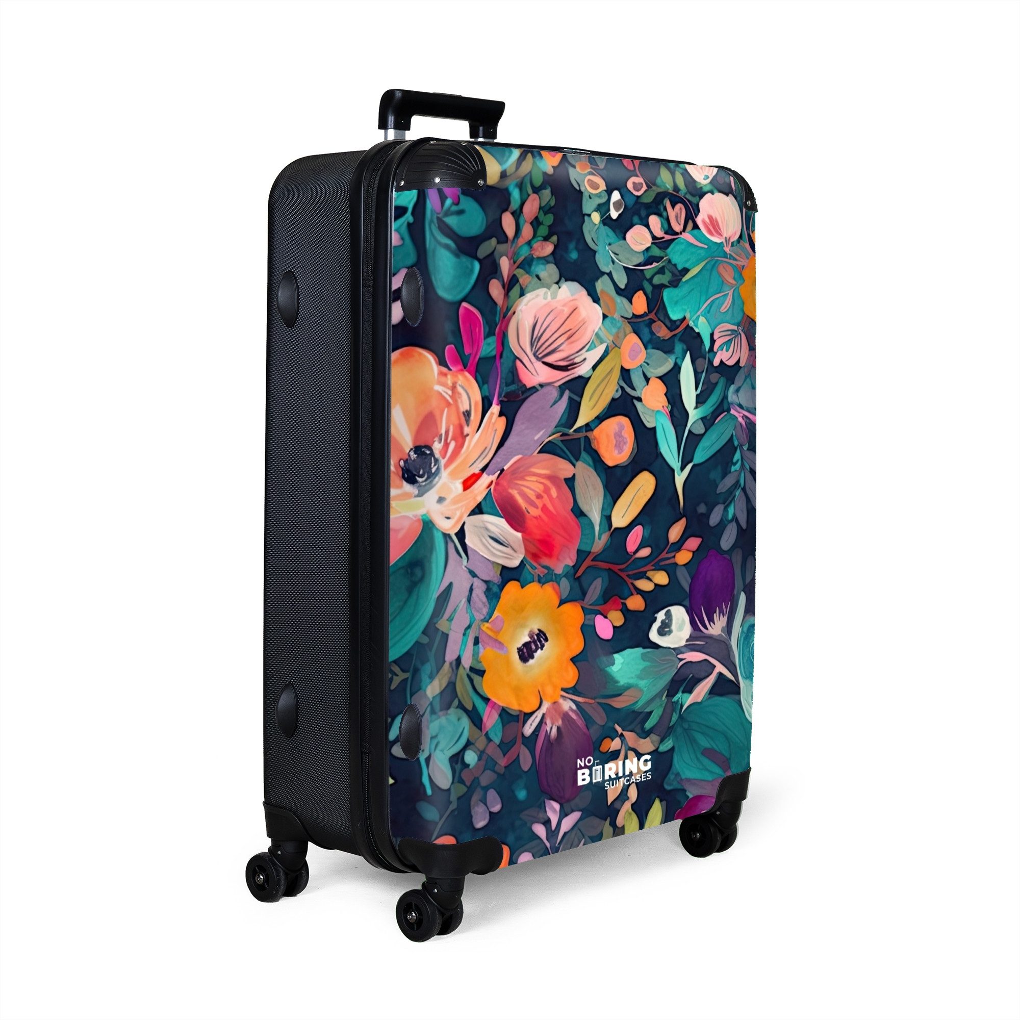 NoBoringSuitcases.com© Hartschalen-Trolley Bunt - Blumen - günstig online kaufen