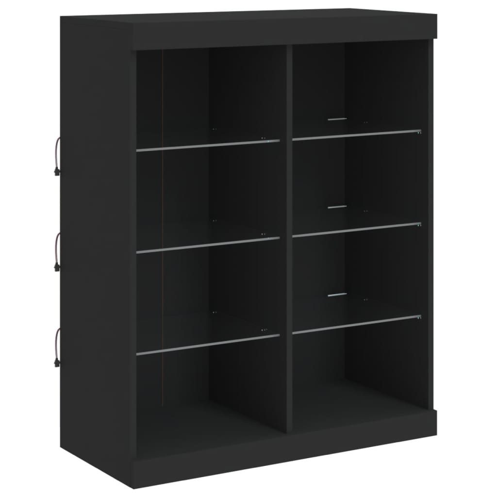vidaXL Sideboard Sideboard mit LED-Leuchten Schwarz günstig online kaufen