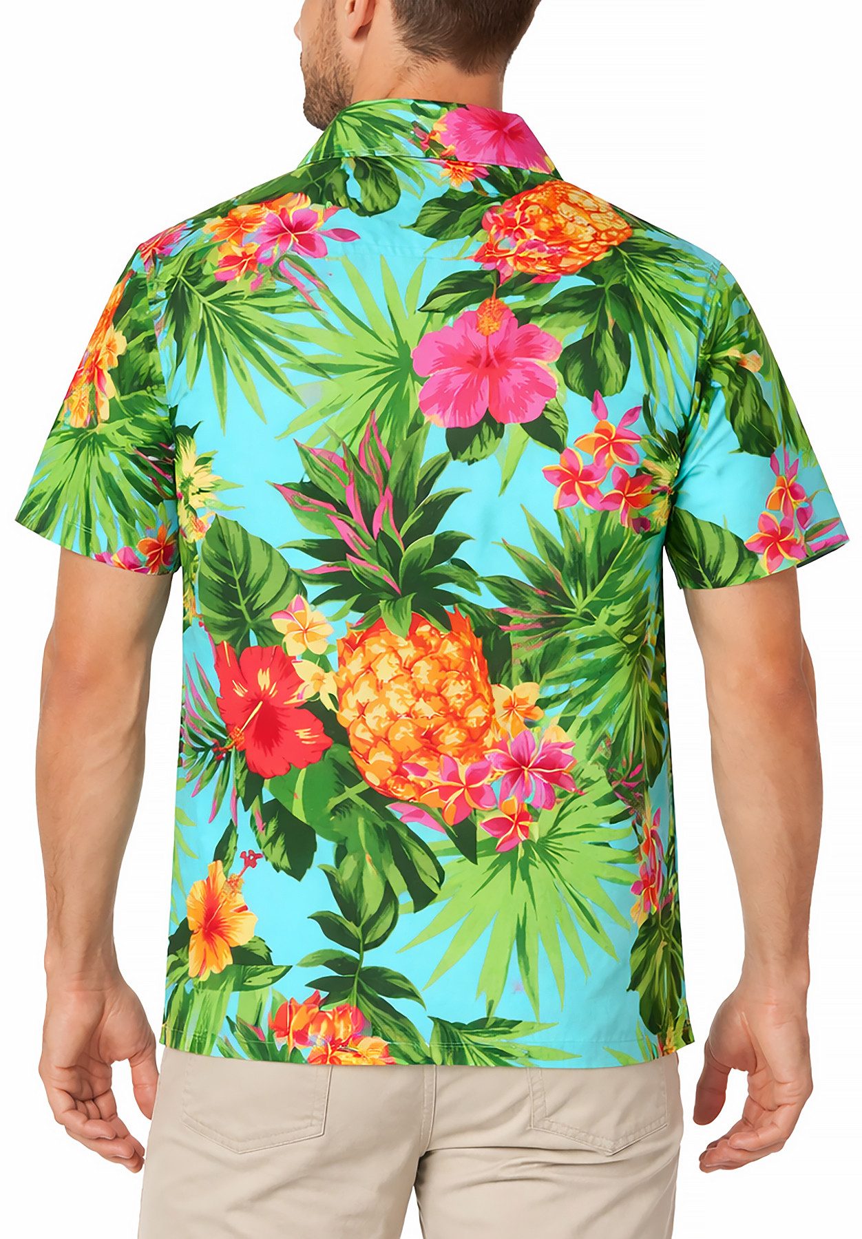 King Kameha Hawaiihemd "Pineapple" Funky Hawaii-Hemd Herren Kurzarm Front-Tasche Stylish – Bild 4 von 5