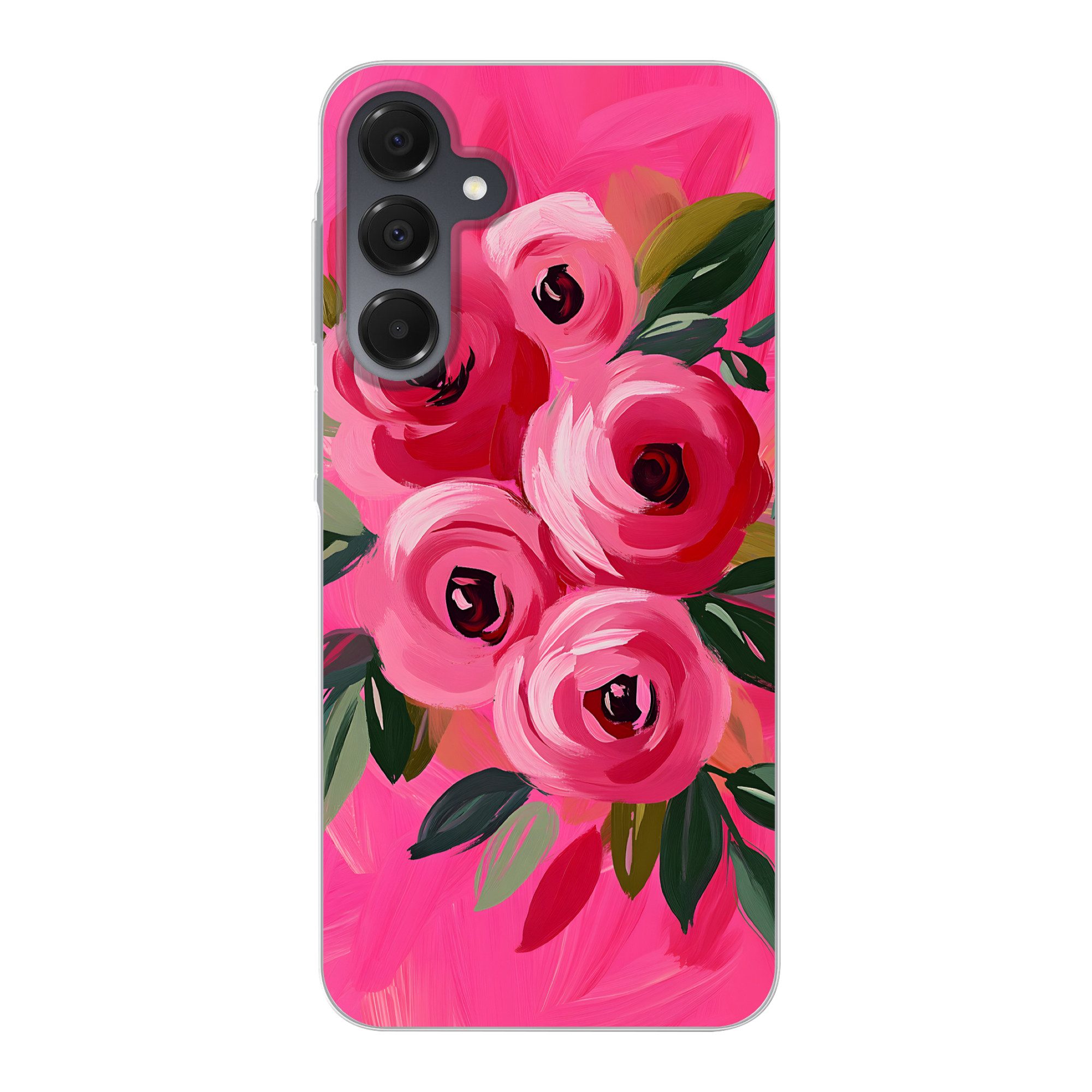 MuchoWow Handyhülle für Samsung Galaxy A16 5G Blumen - Farbe - Rosa, Phone Case, Silikon, Schutzhülle Dünn