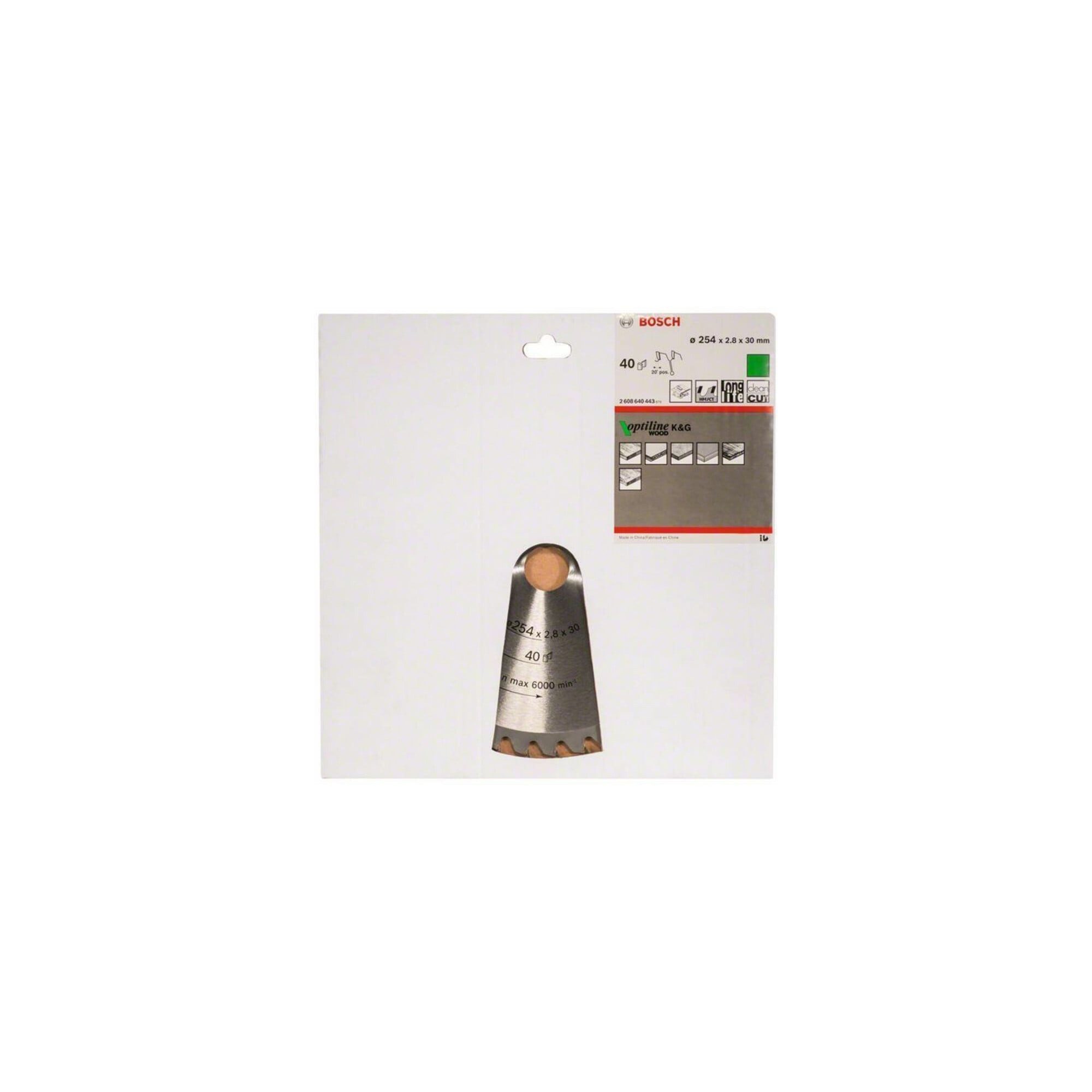 Bosch Professional Kreissägeblatt Bosch Kreissägeblatt Optiline Wood für Kapp- und Gehrungssägen 254 x 3