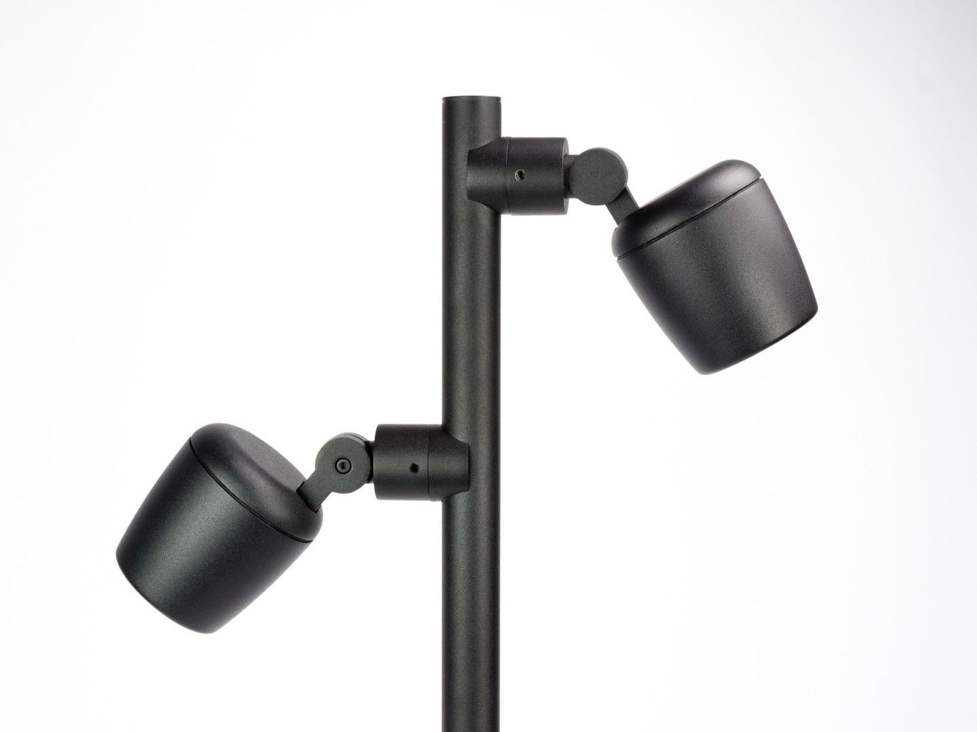 Licht-Erlebnisse Außen-Stehlampe ERION, ohne Leuchtmittel, Aluminium Glas GU10 IP65 verstellbar 100 cm hoch Schwarz 2-flammig