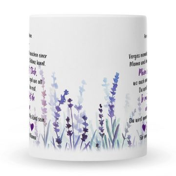 GRAVURZEILE Tasse mit Spruch - von Mama für die Tochter, Keramik, Farbe: Weiß