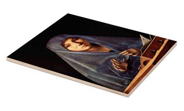 Posterlounge Holzbild Antonello da Messina, Maria der Verkündigung I, Malerei