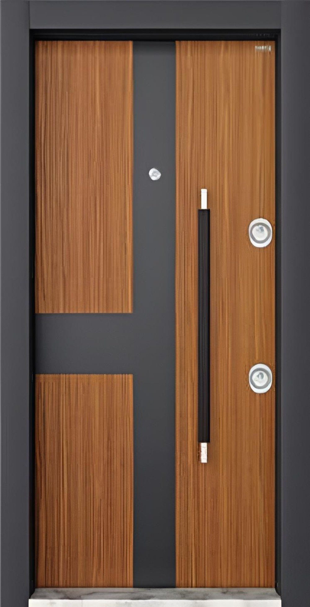 JVmoebel Haustür Braune Kunststofftür Designer Eingangstüren Schloßtüren, Made in Europa