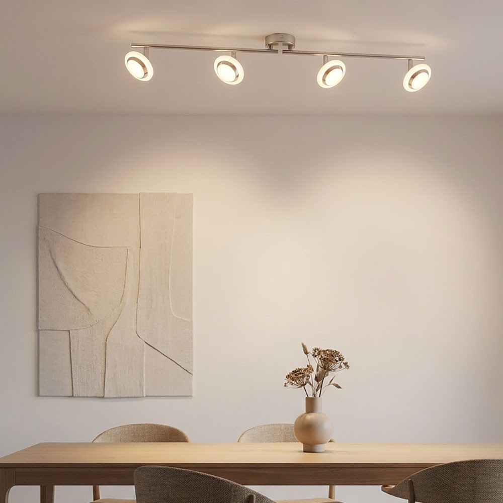 GLOBO LIGHTING LED Deckenspot, LED-Leuchtmittel fest verbaut, Warmweiß, Deckenleuchte Deckenlampe Wohnzimmerlampe beweglich 4 flammig L 80 cm
