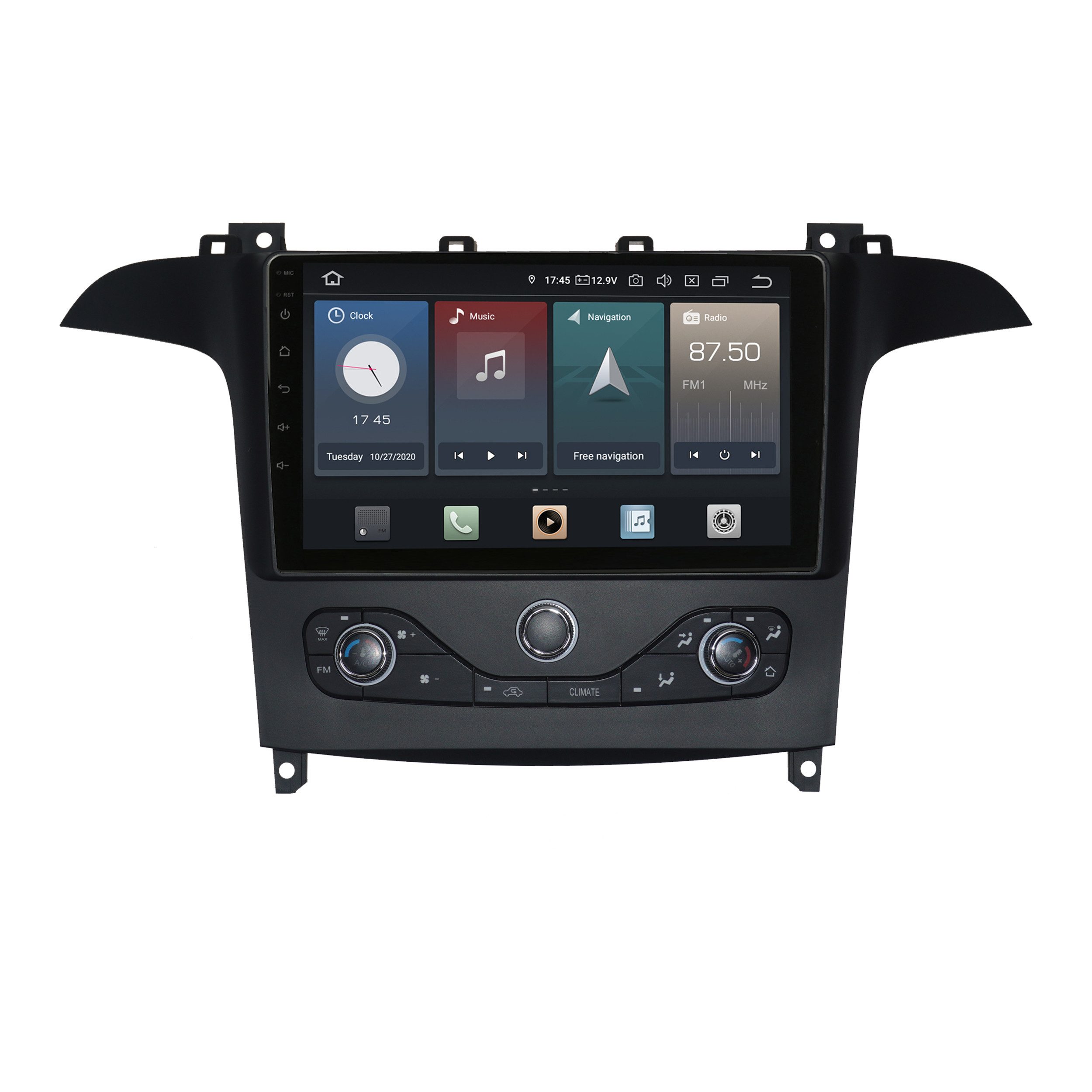 Für Ford S-MAX 06-15 9" Touch Android Autoradio GPS Navigation CarPlay Einbau-Navigationsgerät