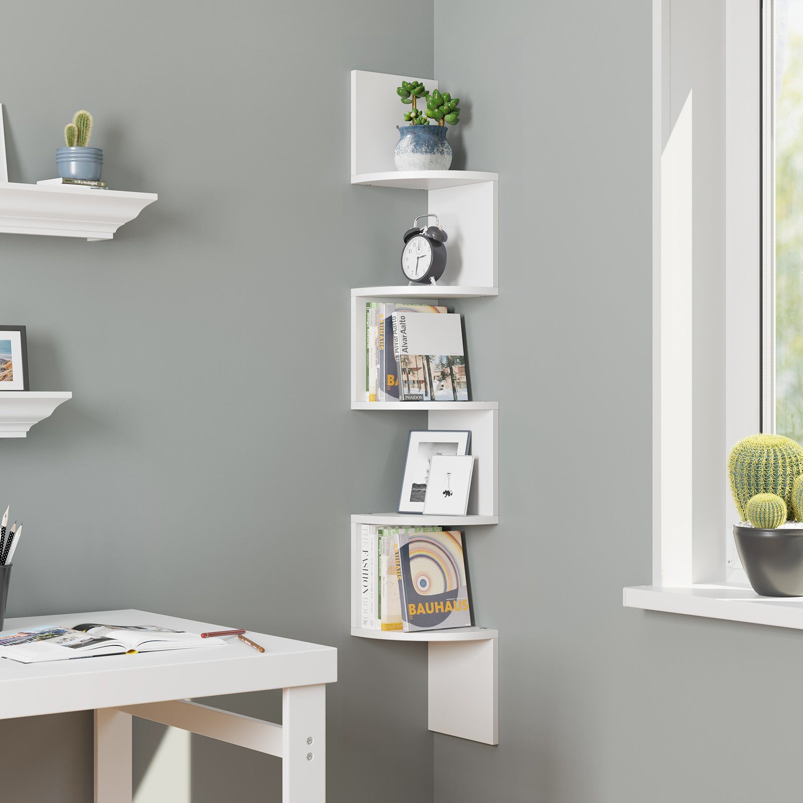 VASAGLE Eckregal, 2-tlg., Wandregal, Bücherregal mit günstig online kaufen