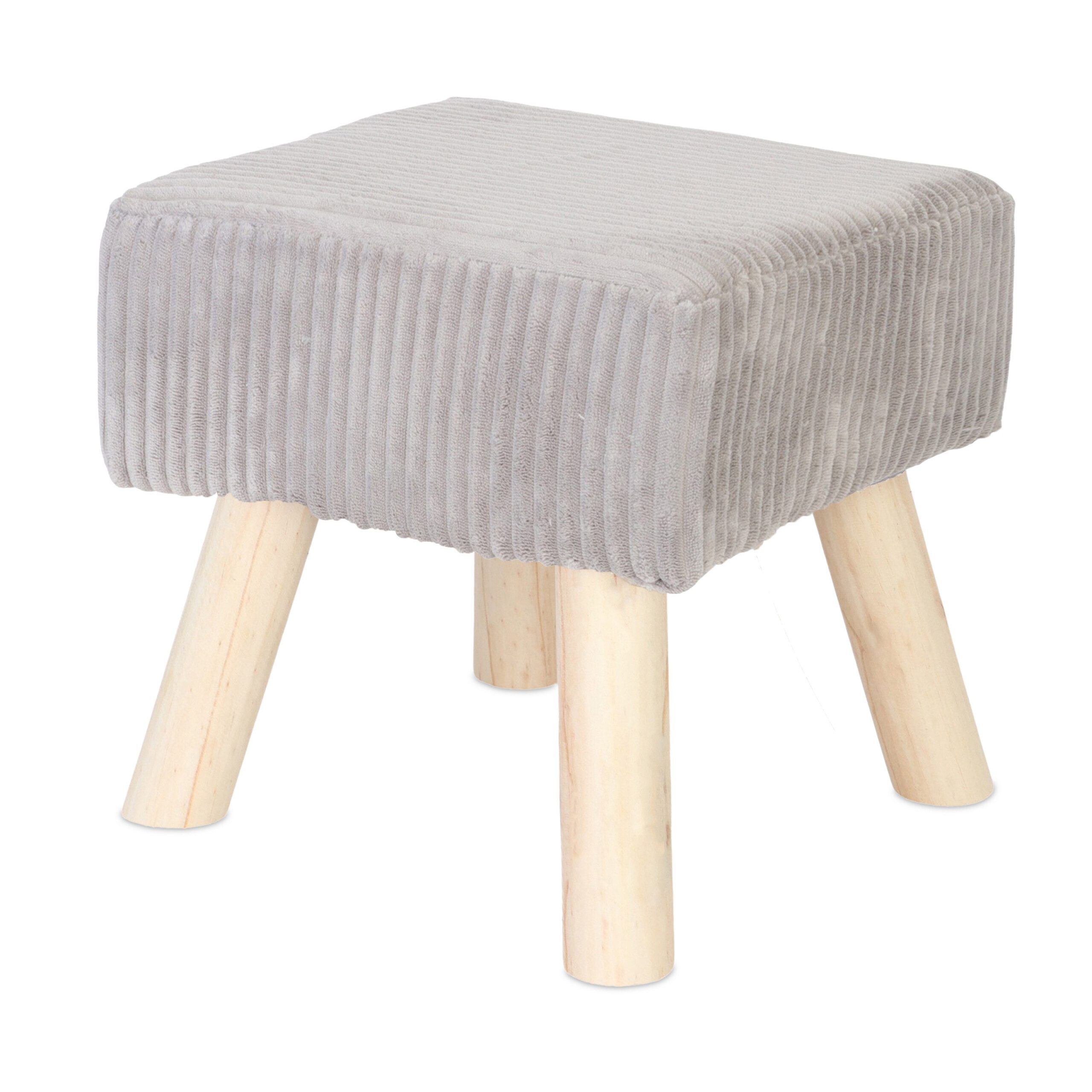 relaxdays Sitzhocker Hocker Cord, Hellgrau günstig online kaufen