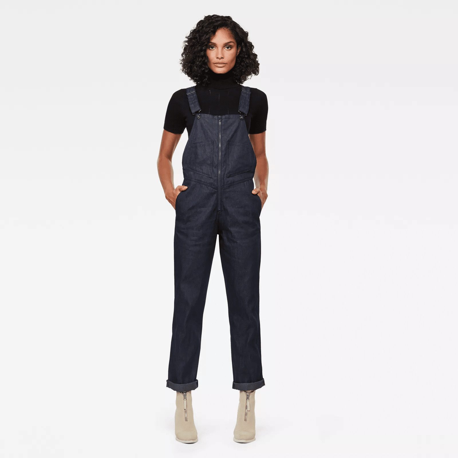 G-STAR Jumpsuit Damen Lintell Dnm Overall wmn RAW Denim Blau Overall Größe: S (1-tlg) Stretch-Denim, Maschinenwäsche