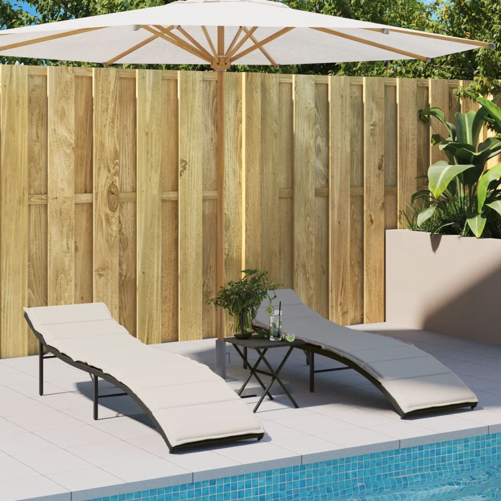 vidaXL Gartenliege Sonnenliege mit Kissen Schwarz günstig online kaufen