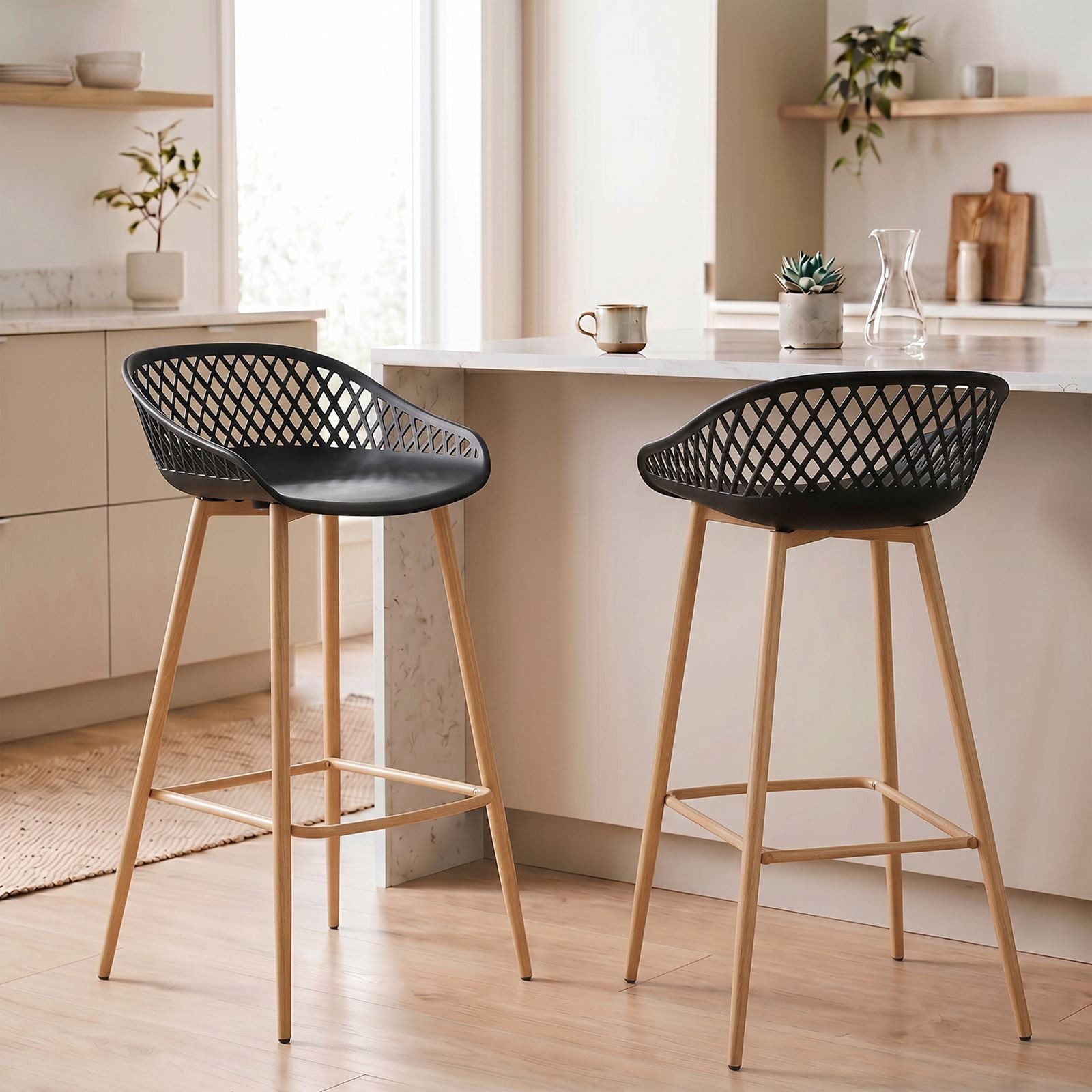 IDIMEX IREK, Barhocker 2er Pack Barstuhl Theke Bar Hocker Tresenhocker Retro Design
