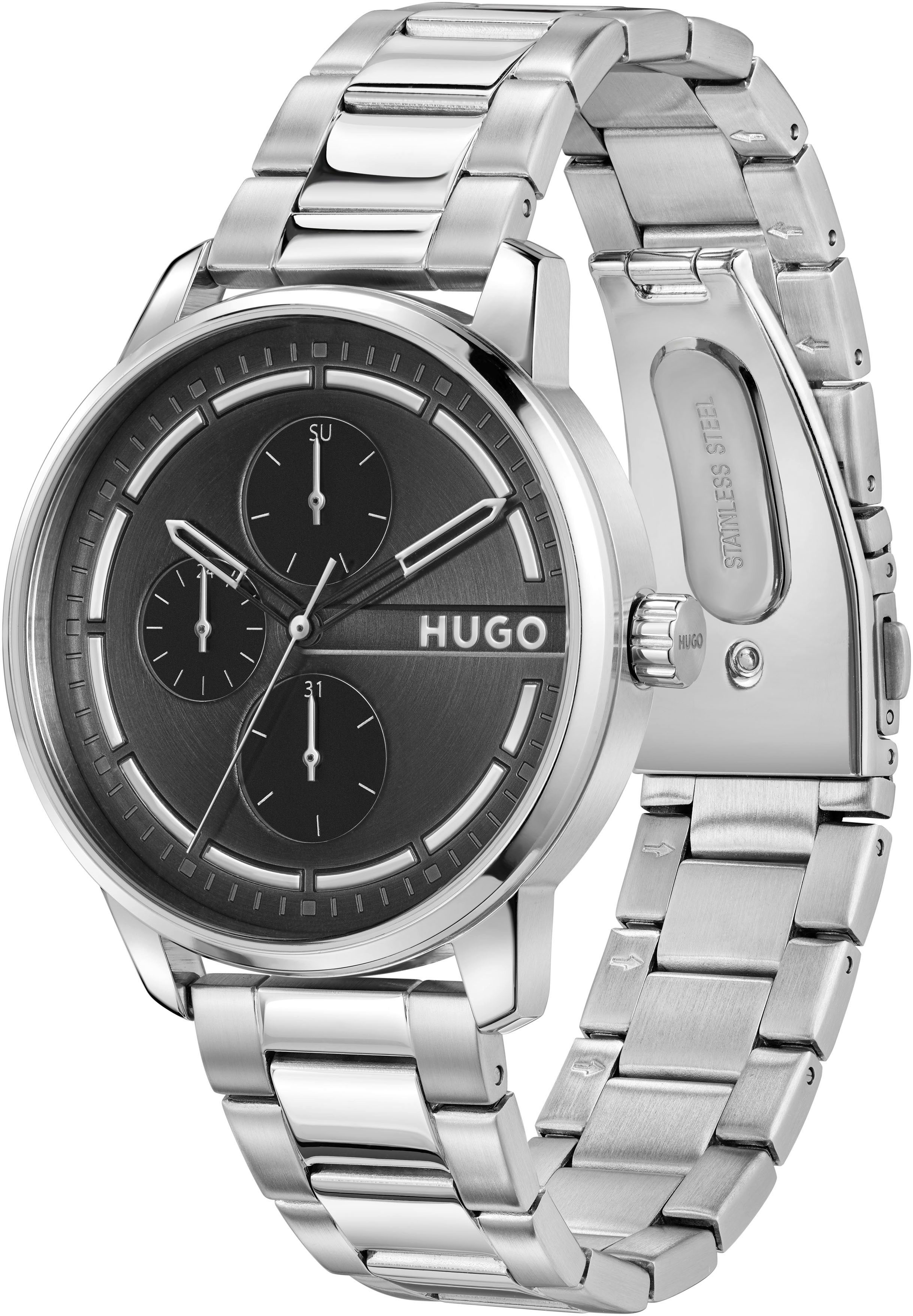 HUGO Multifunktionsuhr #STAMP MULTI 1530368, Armbanduhr, Quarzuhr, Herrenuh günstig online kaufen