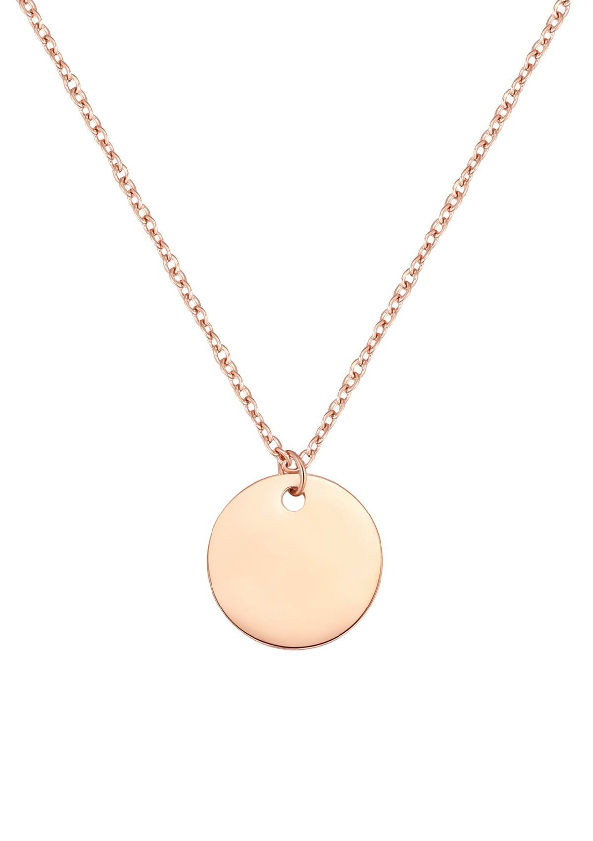 Hey Happiness Kette mit Anhänger Kreis Plättchen, wasserfest, Edelstahl Dam günstig online kaufen