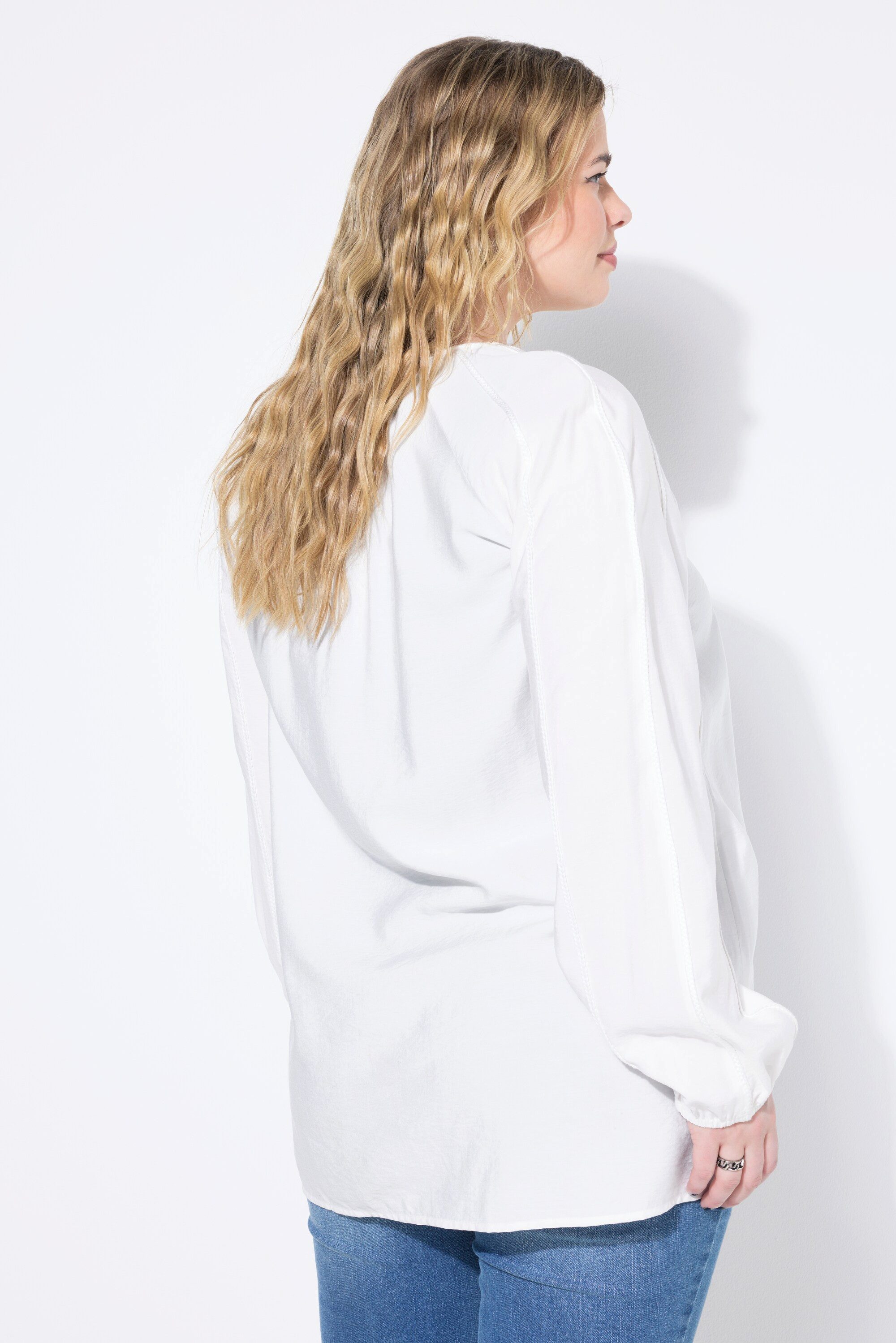 Studio Untold Satinbluse Bluse A-Line Flecht-Details