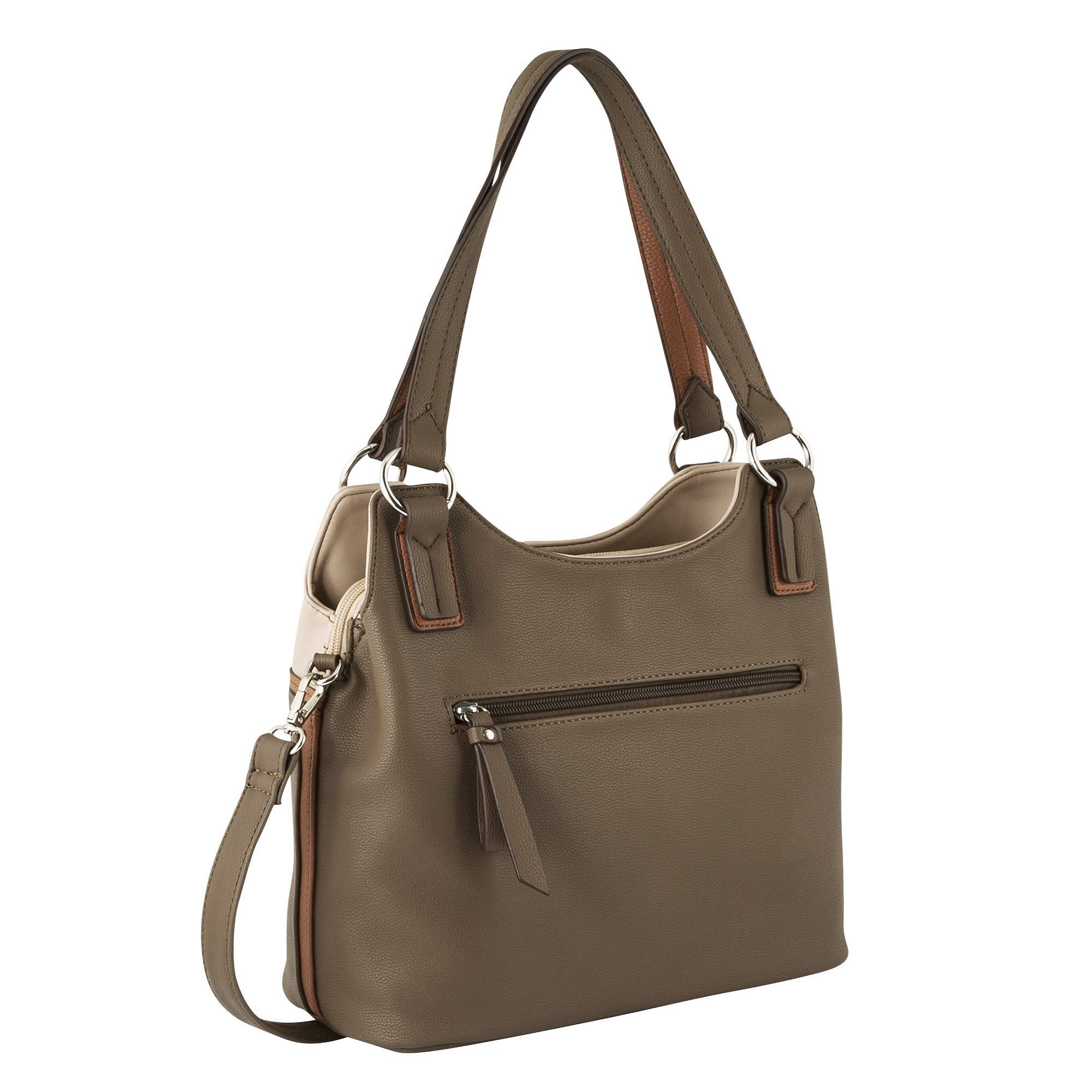 TOM TAILOR Umhängetasche Shopper Jule MIXED TAUPE günstig online kaufen