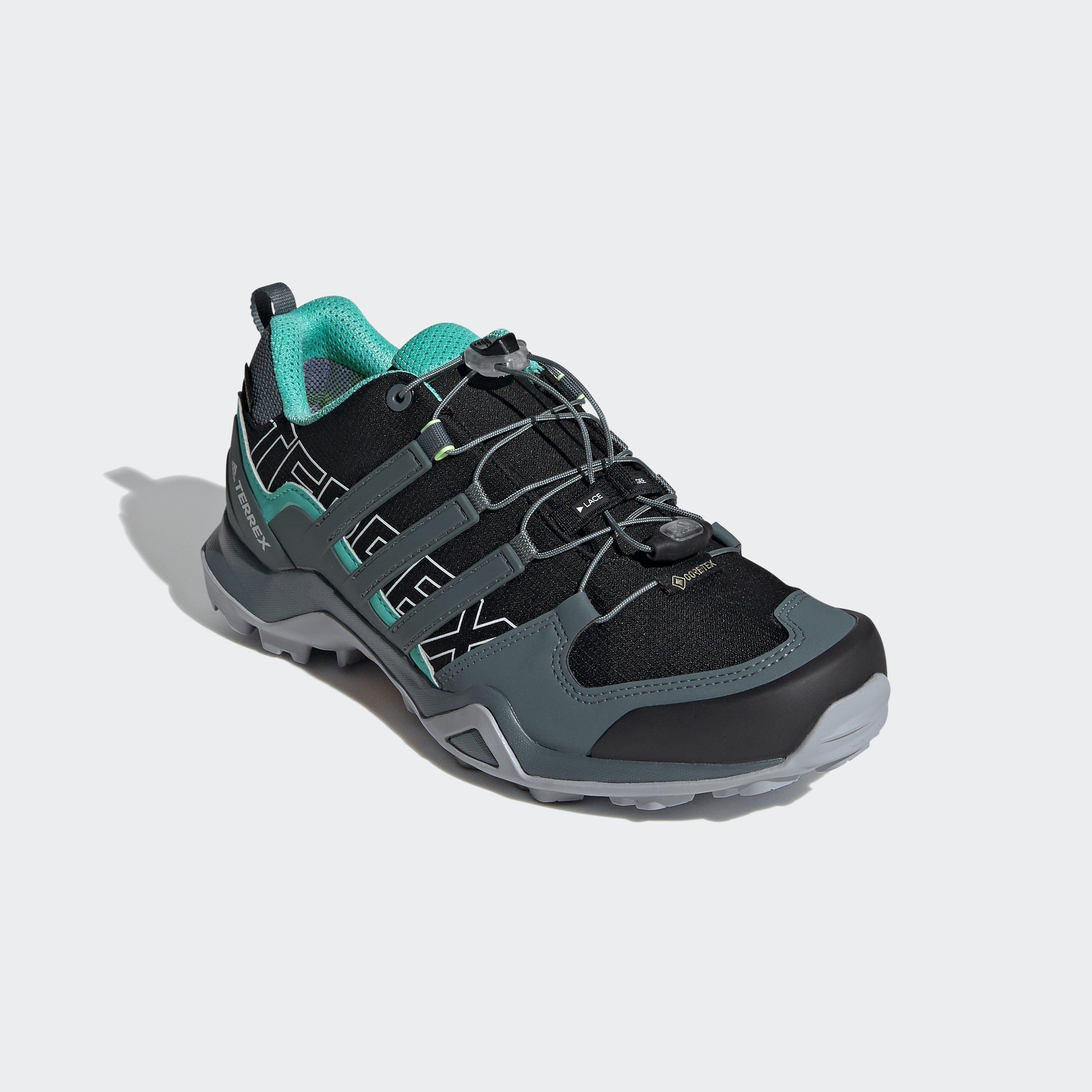 Wanderschuh adidas TERREX Core-Black-Blue-Oxide-Acid-Mint wasserdicht R2 SWIFT GORE-TEX