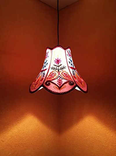 Marrakesch Orient & Mediterran Interior Deckenleuchte Orientalische Stoff Lampe Pendelleuchte Shyamana, ohne Leuchtmittel, Handarbeit
