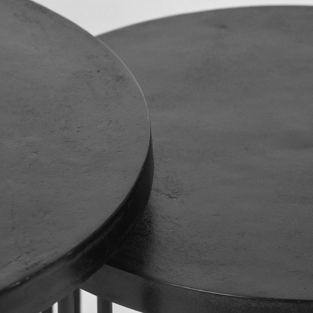 Metall RINGO-Living Kahula in Couchtisch Möbel 430x700mm, aus 2er-Set Schwarz Beistelltisch