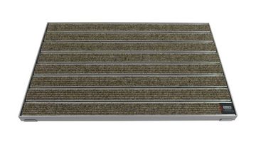 Fußmatte Emco Eingangsmatte DIPLOMAT + Rahmen 25mm Aluminium, Large Rips Sand, Emco, rechteckig, Höhe: 25 mm, Größe: 600x400 mm, für Innen- und überdachten Außenbereich