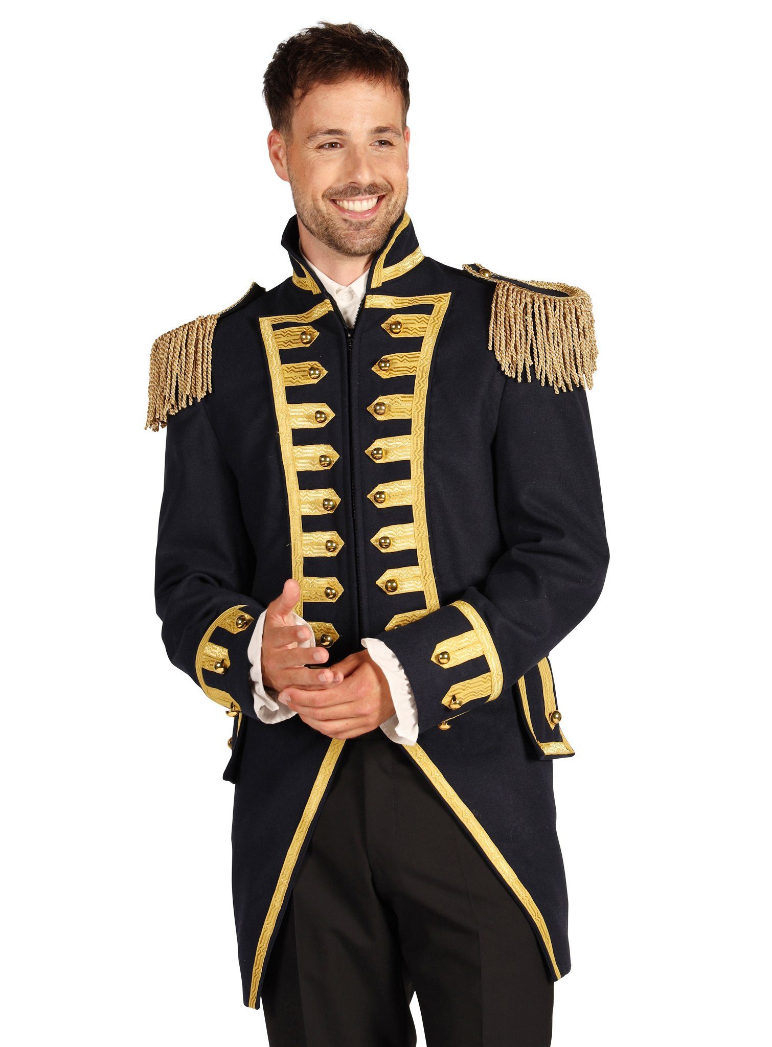 thetru Piraten-Kostüm Gardeuniform für Herren schwarz, Hochwertiger Mantel günstig online kaufen