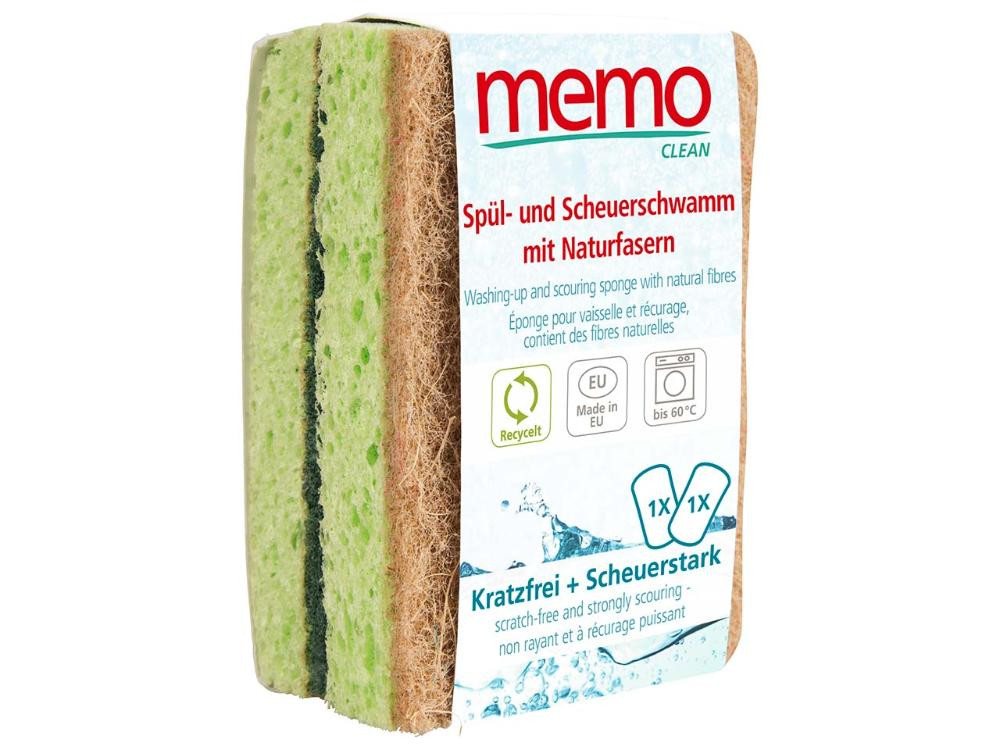 Thumbnail - memo Scheuerschwamm memo Spül- und Scheuerschwamm mit Naturfasern, 2 S