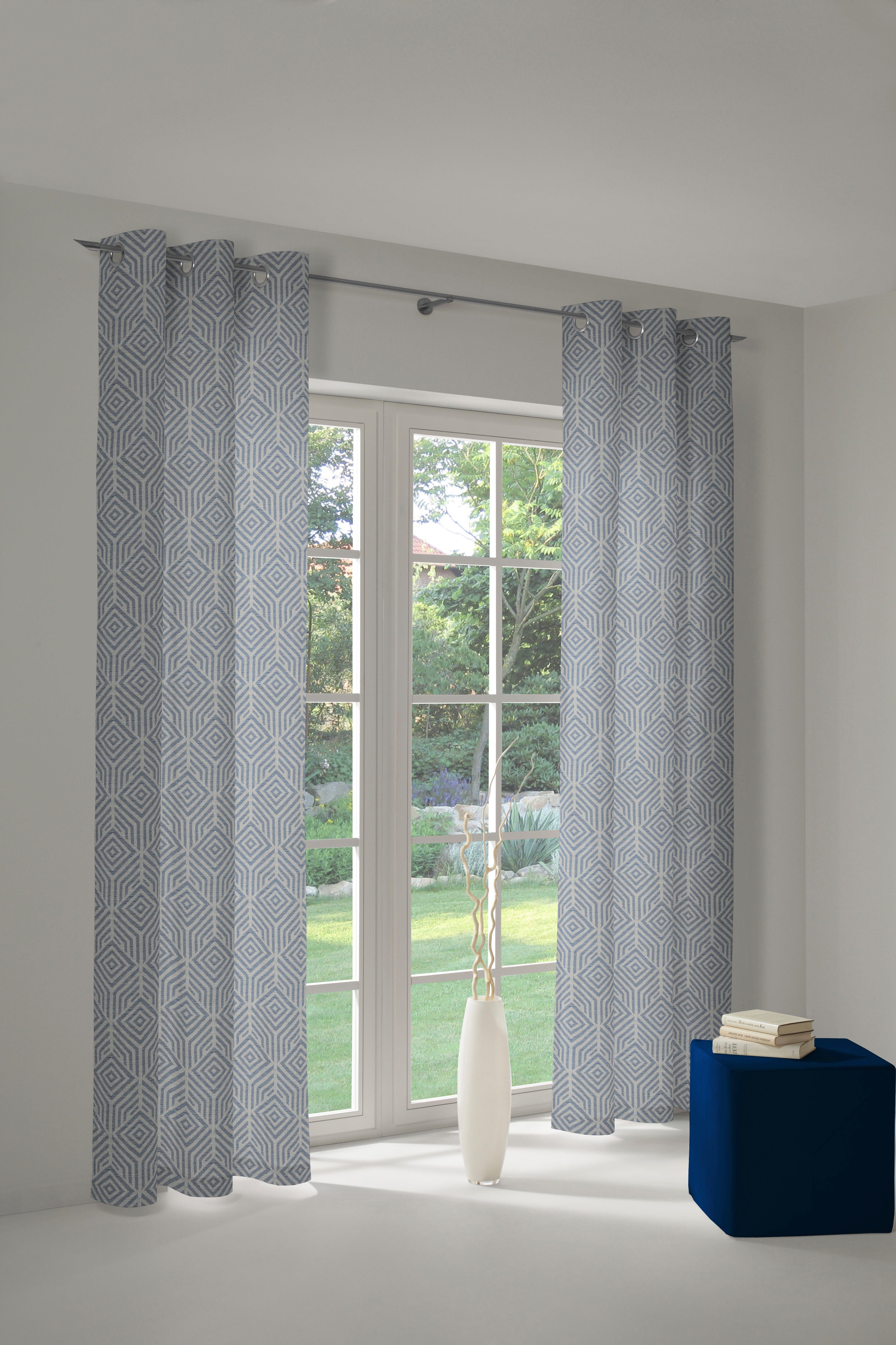 Adam Vorhang Easy Diamond (1 St), Ösen, blickdicht, Jacquard, aus 100% Bio-Baumwolle