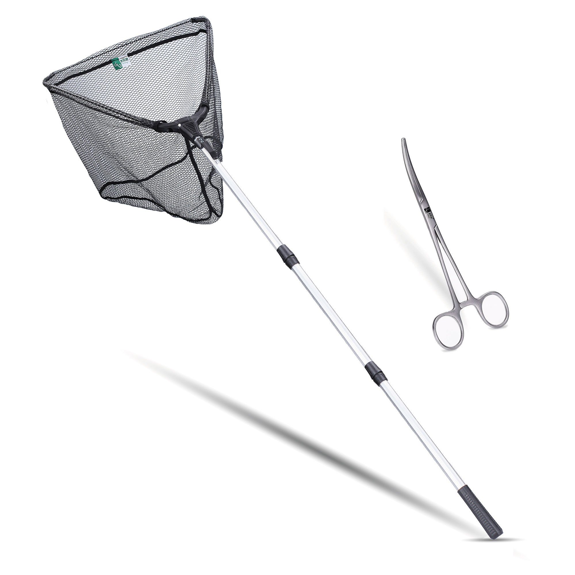 Angelkescher Gummiertes Kescher-Set & Hakenlösezange für Angler