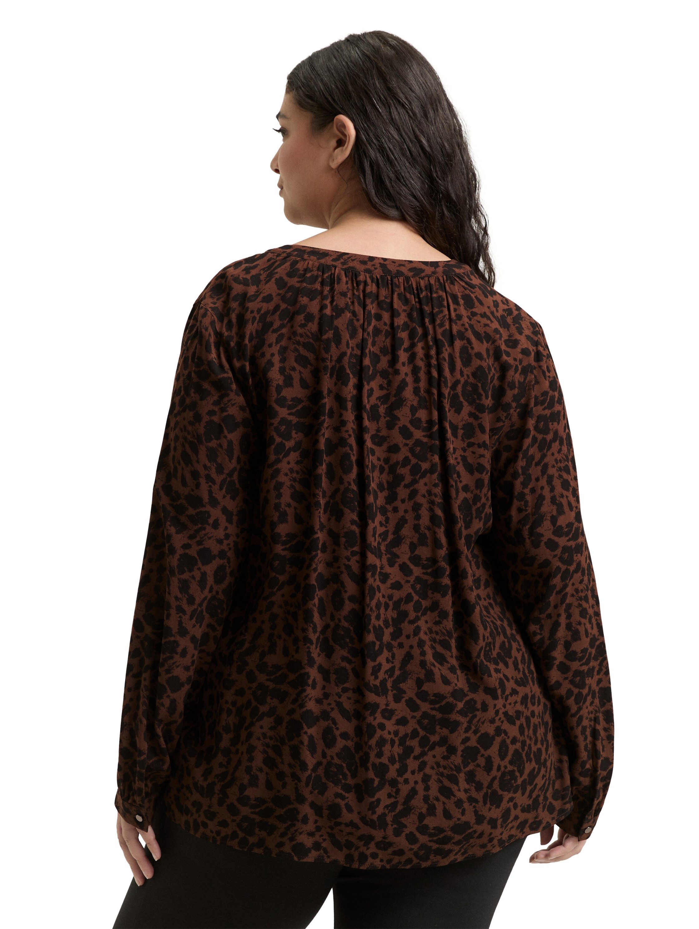 TOM TAILOR PLUS Klassische Bluse mit Leo-Print günstig online kaufen