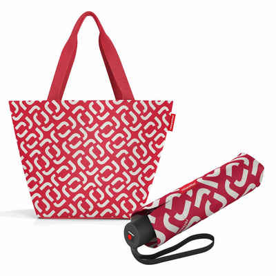 REISENTHEL® Shopper shopper M Set Signature Red (Set, 2-tlg), mit umbrella pocket classic