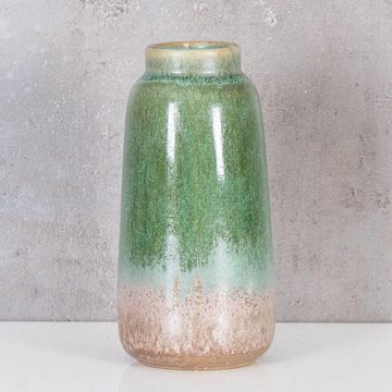 Levandeo® Dekovase, Blumenvase H17cm Vase Porzellan Grün Taupe Tischdeko Dekovase Deko