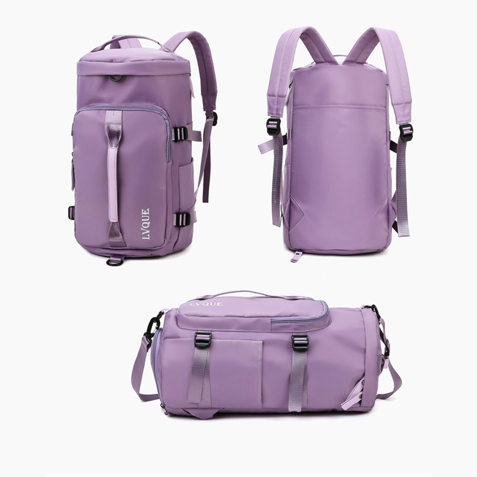 WISHDOR Reiserucksack Schulrucksack, Reisetasche Tasche für Gym Lila Weekender Uni Sporttasche Rucksack Rucksäcke, Reisen Nasstasche), Sport Laptop Rucksack Fitnessstudio Schuhfach (Notebook Schwimmen Fitness Schule Freizeitrucksack Reisen Sportrucksack CM, 46*25*25 und mit Schultasche, Handgepäck Yoga