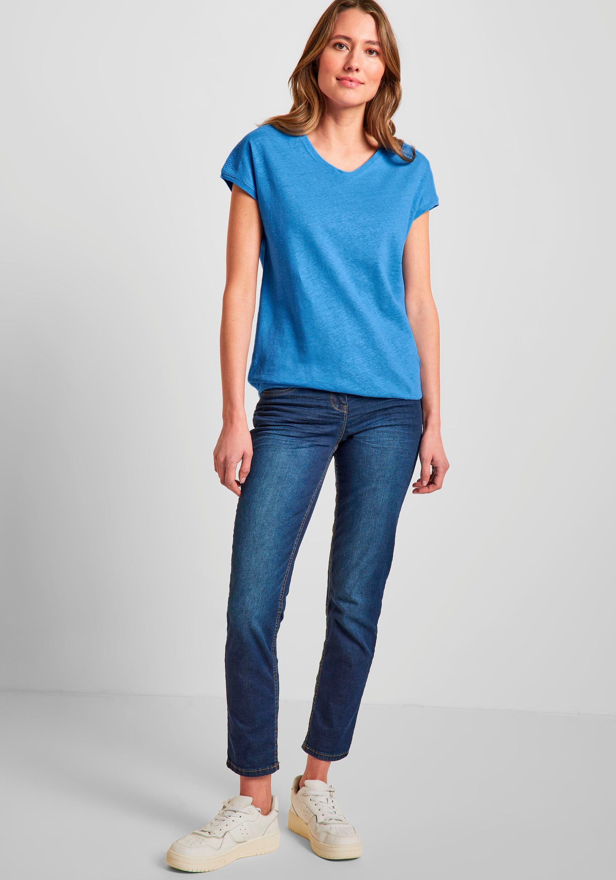 blau Cecil mit V-Ausschnitt T-Shirt