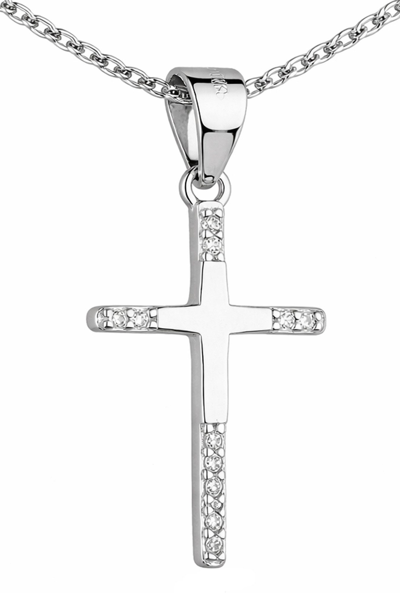 Limana Kreuzkette 925 Silber für Mädchen Kinder Damen Frauen Halskette mit Kreuz (Kinderschmuck Schmuck inkl. Dose Silberschmuck Geschenk für Geburtstag), Ostern Einschulung Nikolaus Muttertag Kommunion Weihnachten