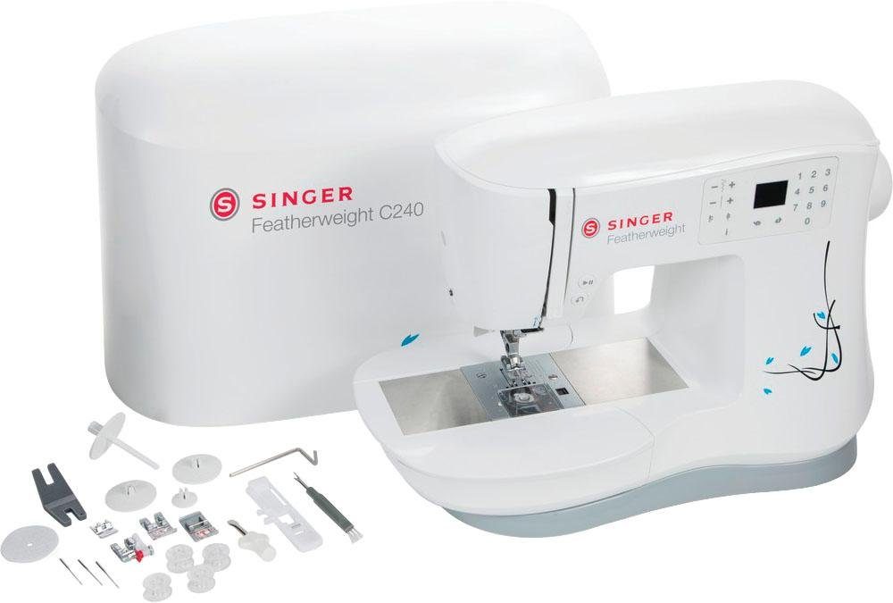 Singer Nähmaschine Featherweight C240, 70 Programme, 70 Stiche, Singer Komfort Transport
