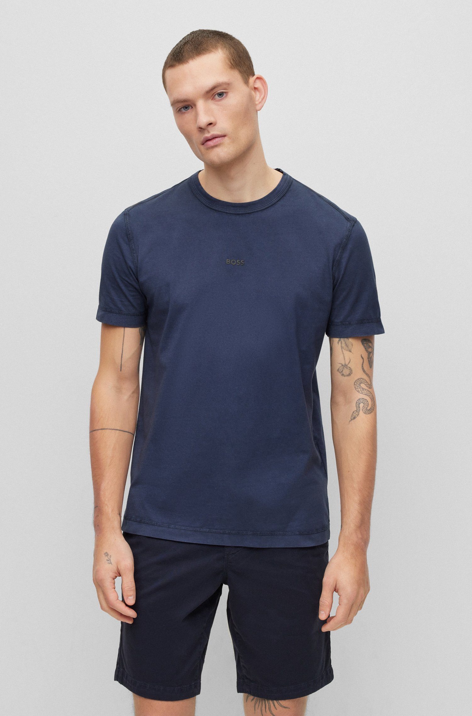 Tokks ORANGE Blau BOSS (1-tlg) T-Shirt (404)