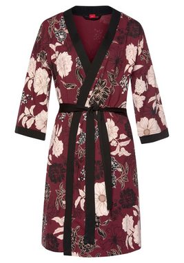 s.Oliver Kimono, Kurzform, Baumwoll-Mix, Gürtel, mit Blumen-Dessin