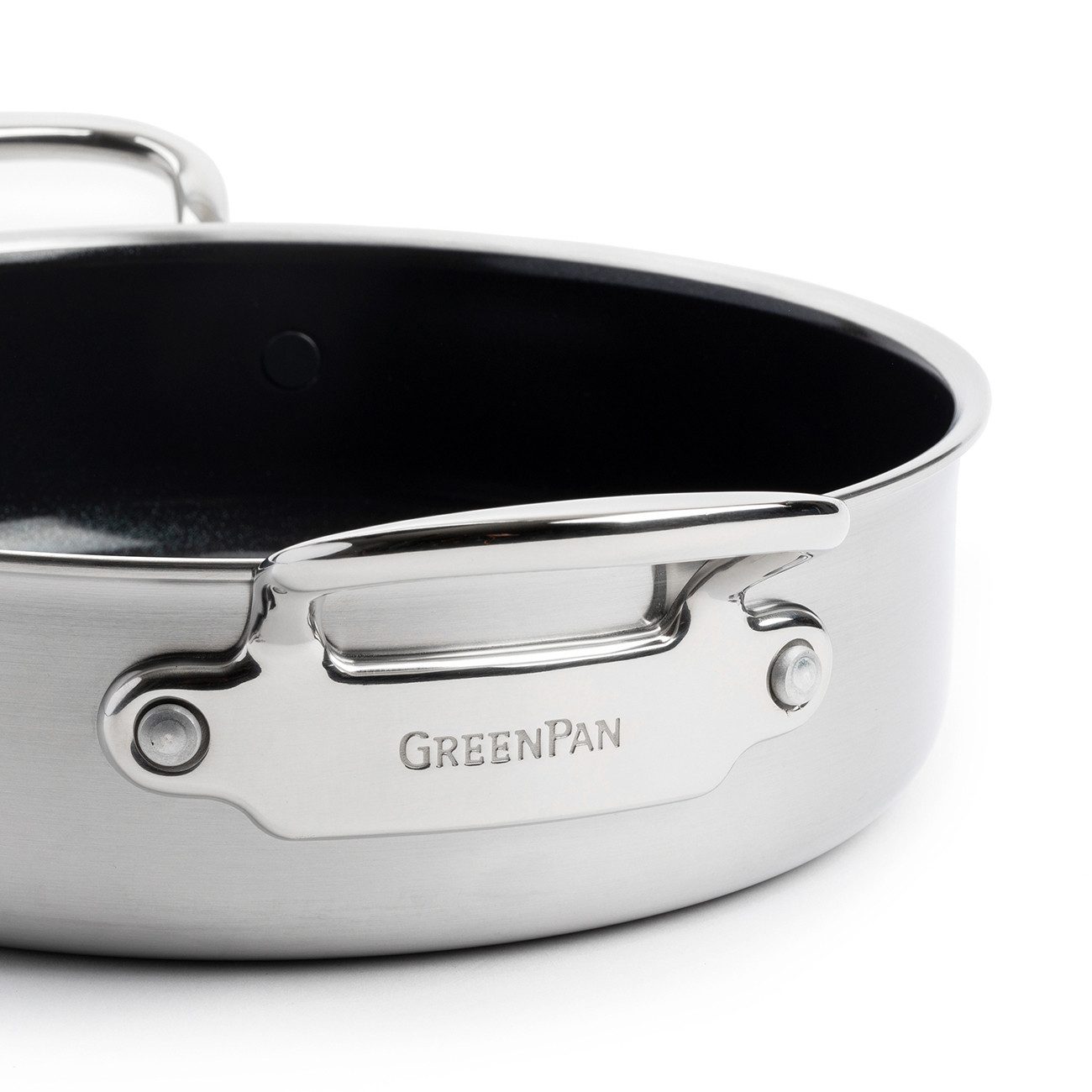 GREENPAN Schmorpfanne Premiere Schmorpfanne 26cm Edelstahl Spülmaschinengeeignet Antihaft, Edelstahl, Kratzfest, Keramik, alle Herdarten, Backofengeeignet, Ø 26 cm