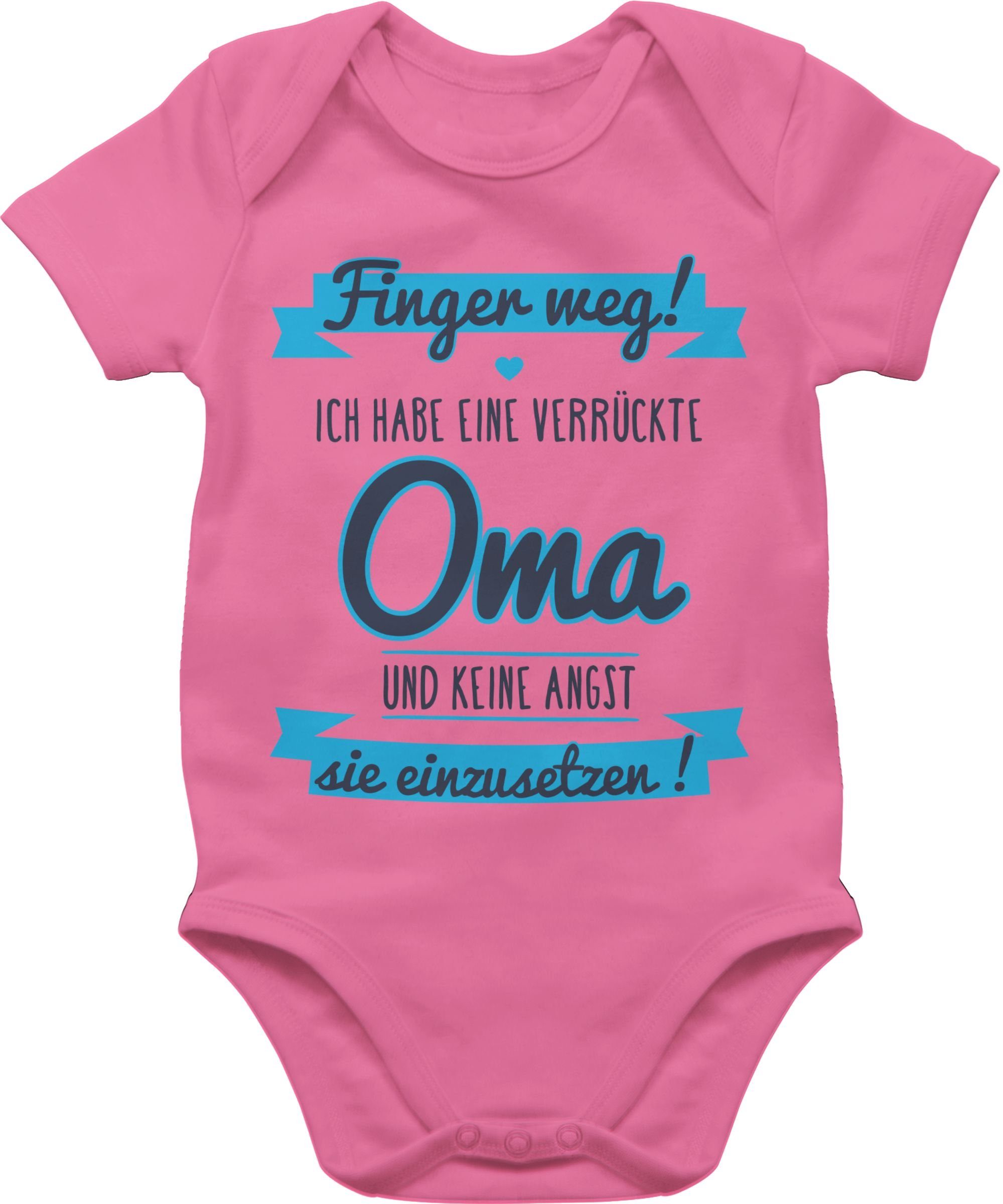 Shirtracer Shirtbody Ich Habe eine verrückte Oma grau/hellblau Sprüche Baby 3 Pink