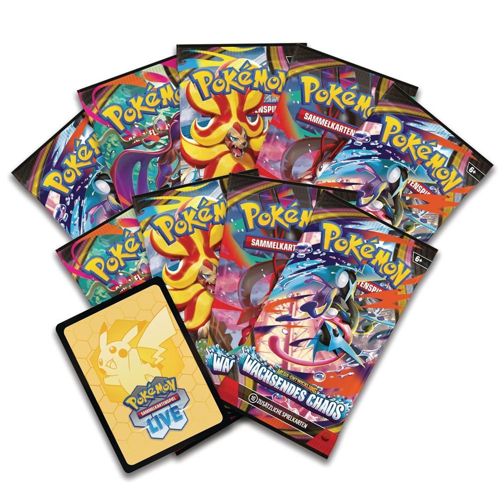 POKÉMON Sammelkarte Top-Trainer-Box Wachsendes Chaos Pokemon Sammel-Karten deutsch
