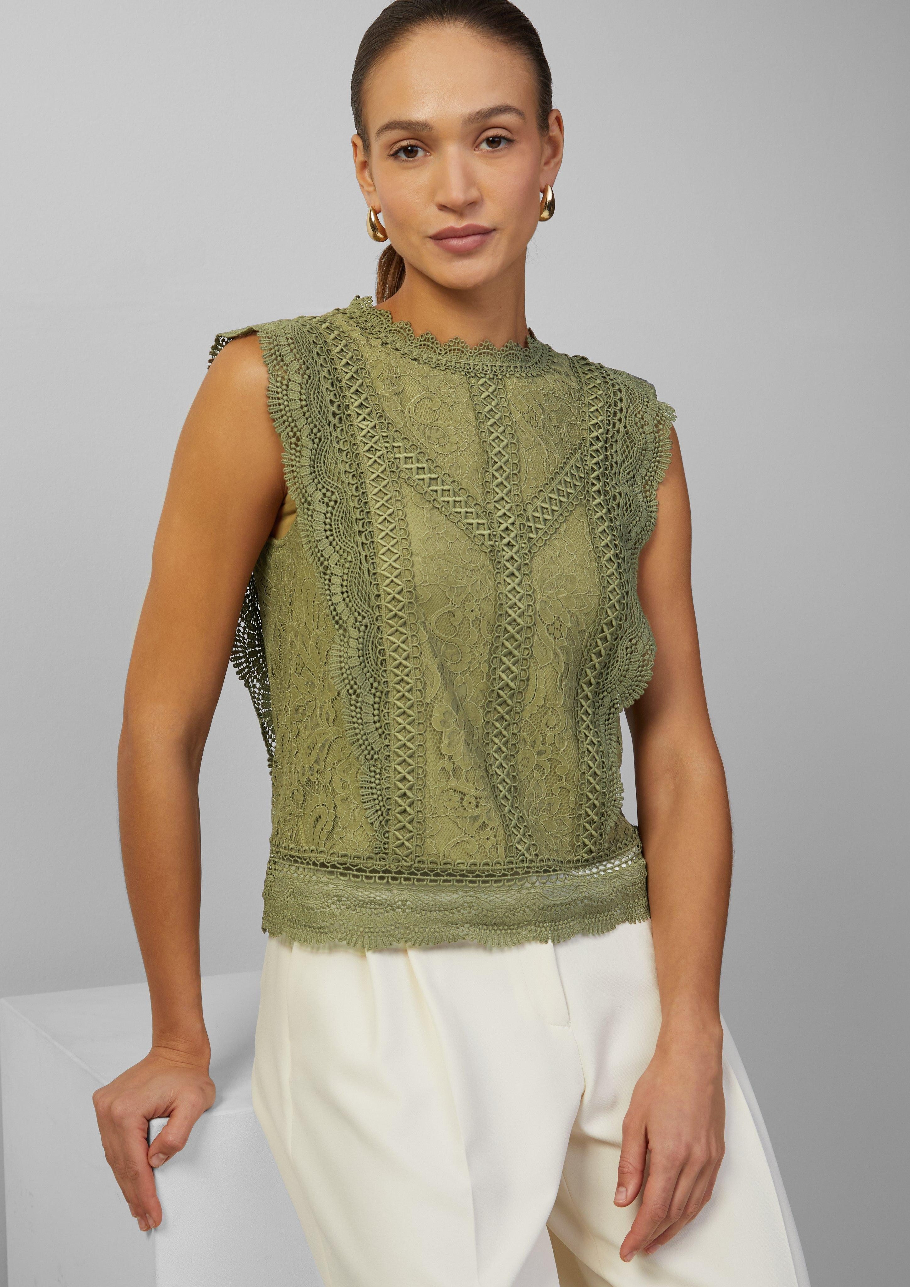 Blusentop Ärmellose Bluse aus Spitze