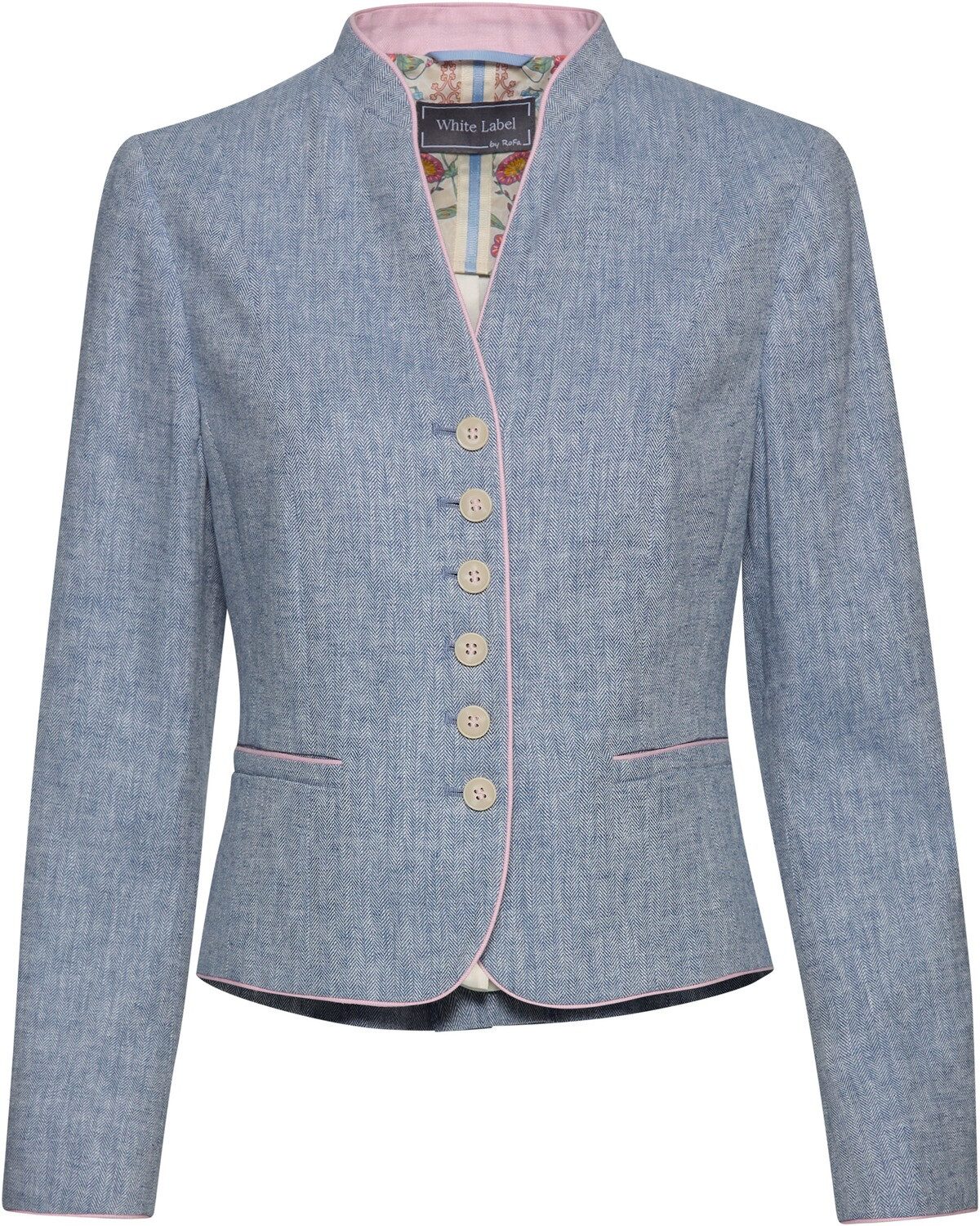 White Label Trachtenjacke Kurze Fischgrat-Jacke