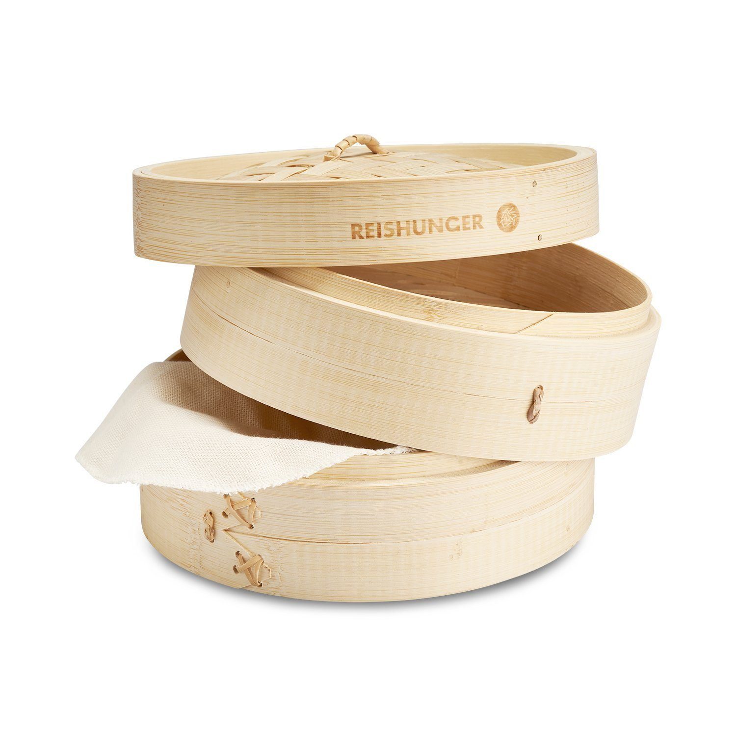 Reishunger Schongarer Bambusdmpfer in 20 cm oder 25 cm, Inkl. 2  Baumwolltcher