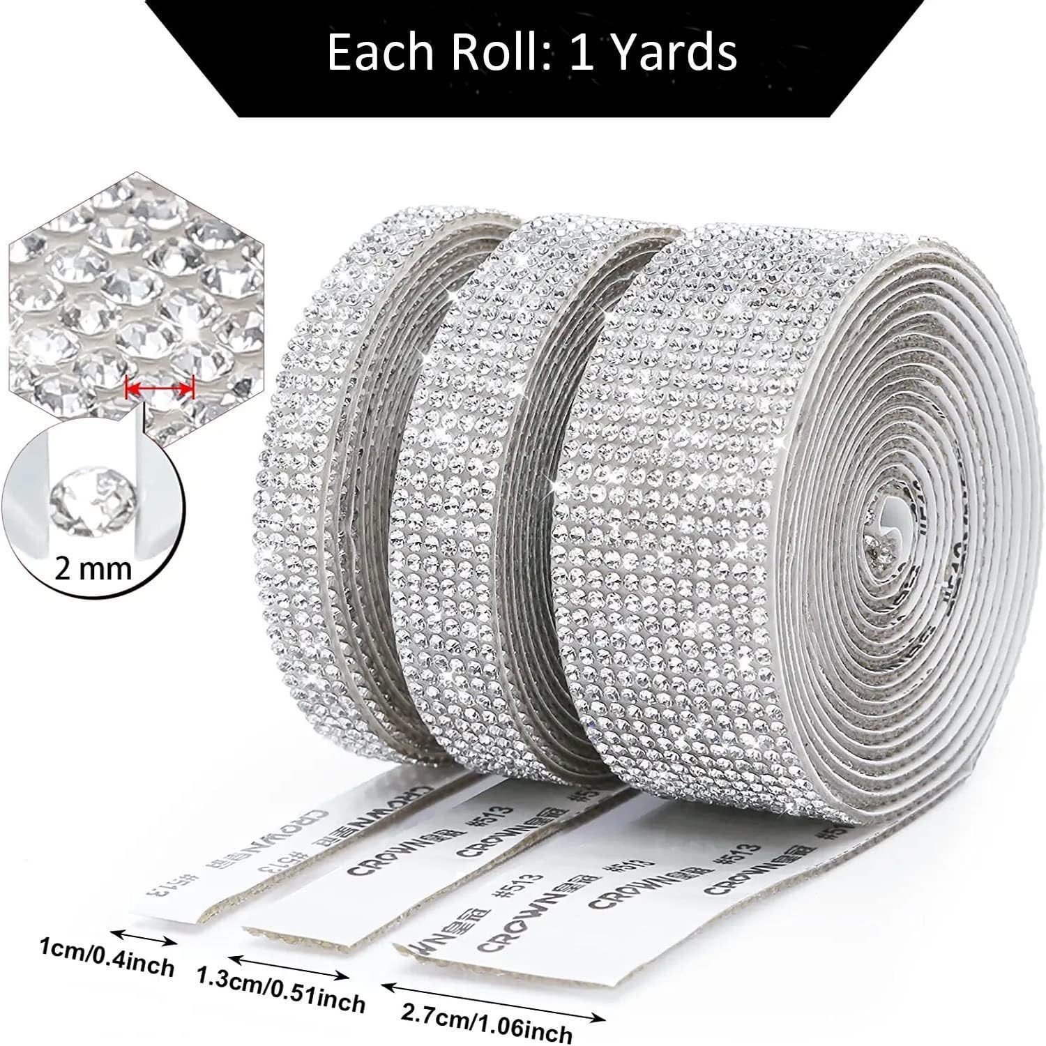 FELIXLEO Naht-/Verstärkungsband Strassband selbstklebend DIY Deko Glitzersteine Set, (3-St)