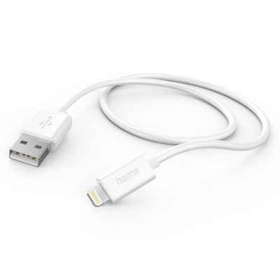 Hama USB-Kabel Ladekabel, USB-A - Lightning, 1 m, Weiß USB-Kabel