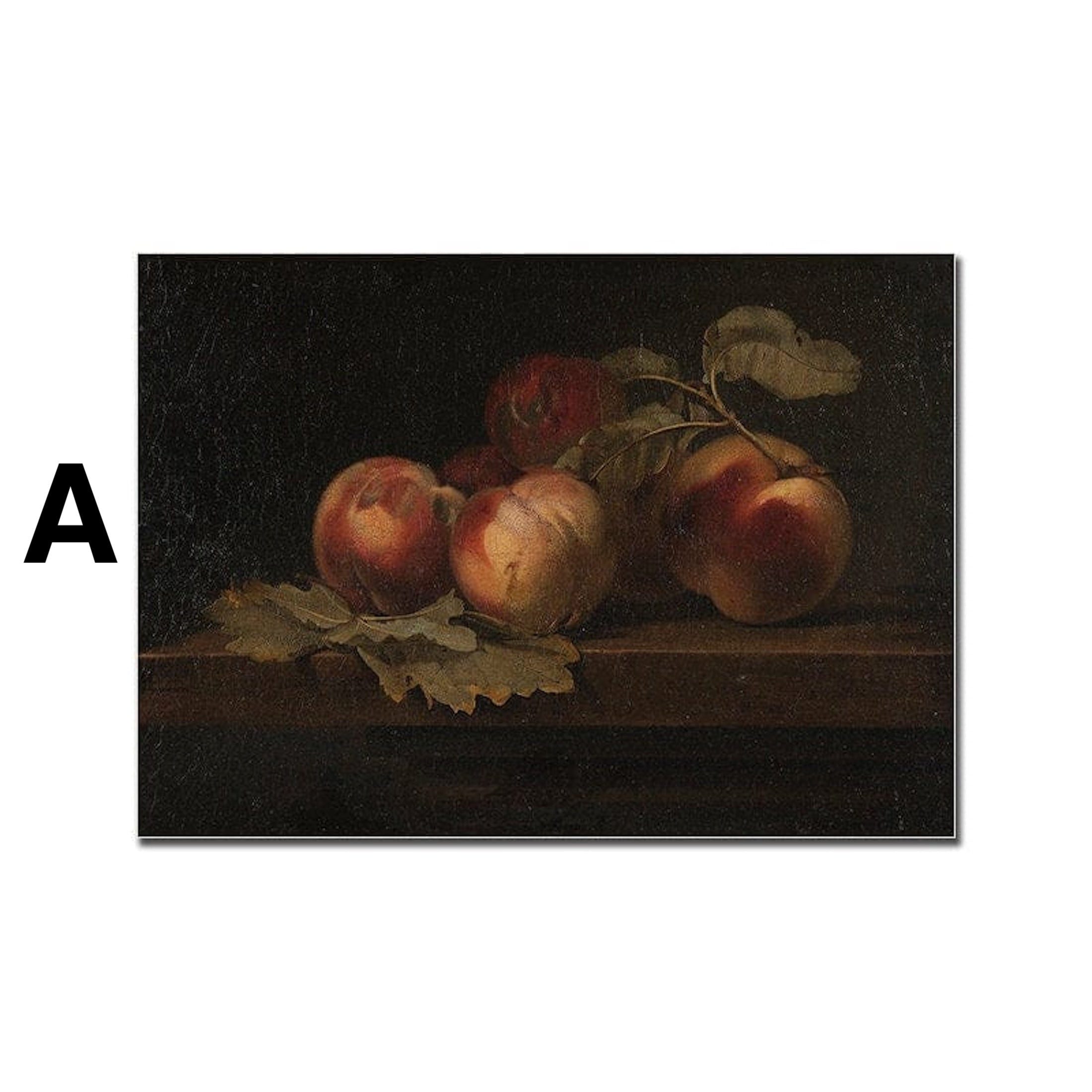 JUSTGOODMOOD Poster Vintage Küche Obst und Blumen Stillleben als Deko Print ohne Rahmen G, G (1 St)