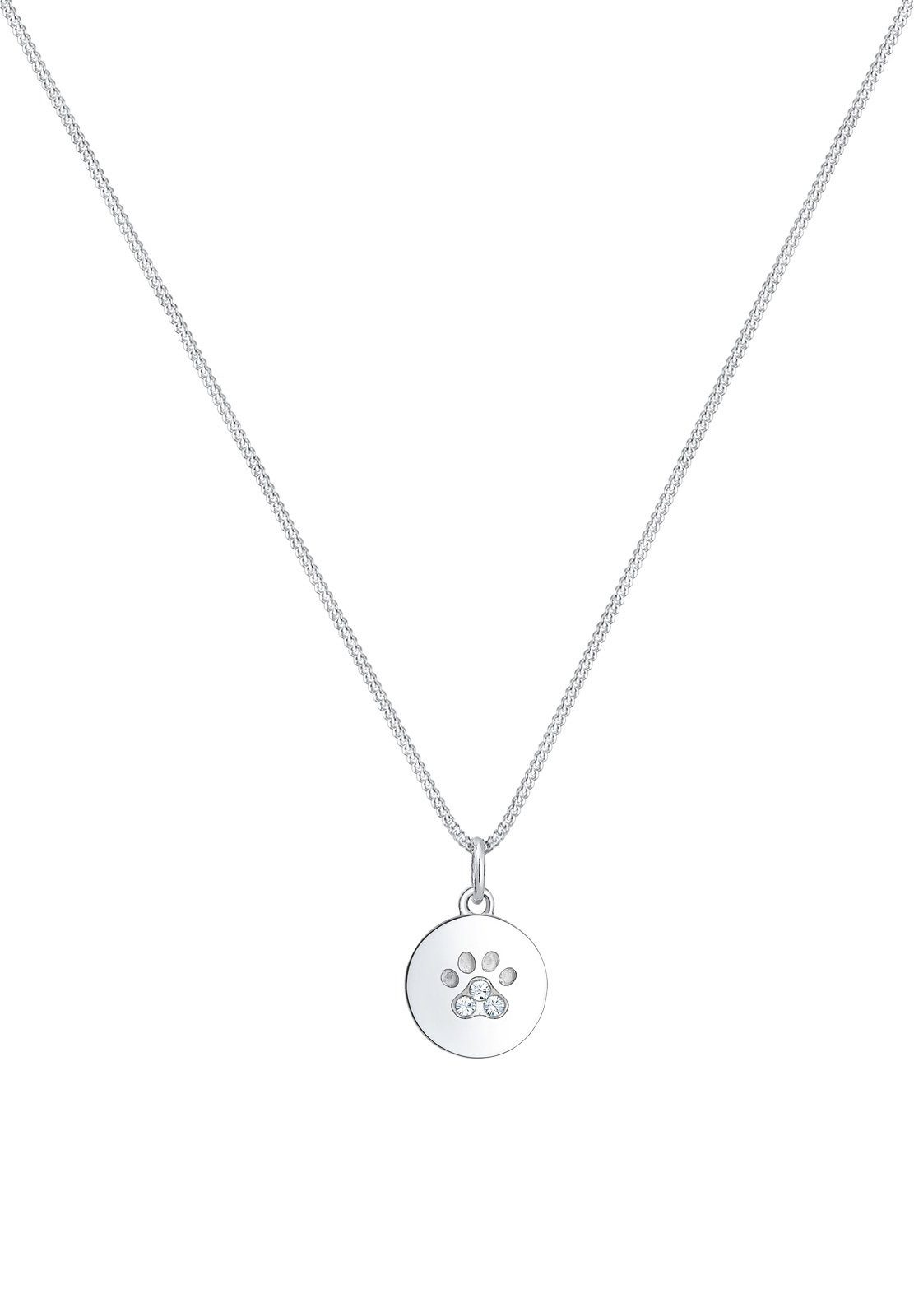 Elli Kette mit Anhänger Pfote Hund Katze 925 Silber, mit Kristallen von Swa günstig online kaufen