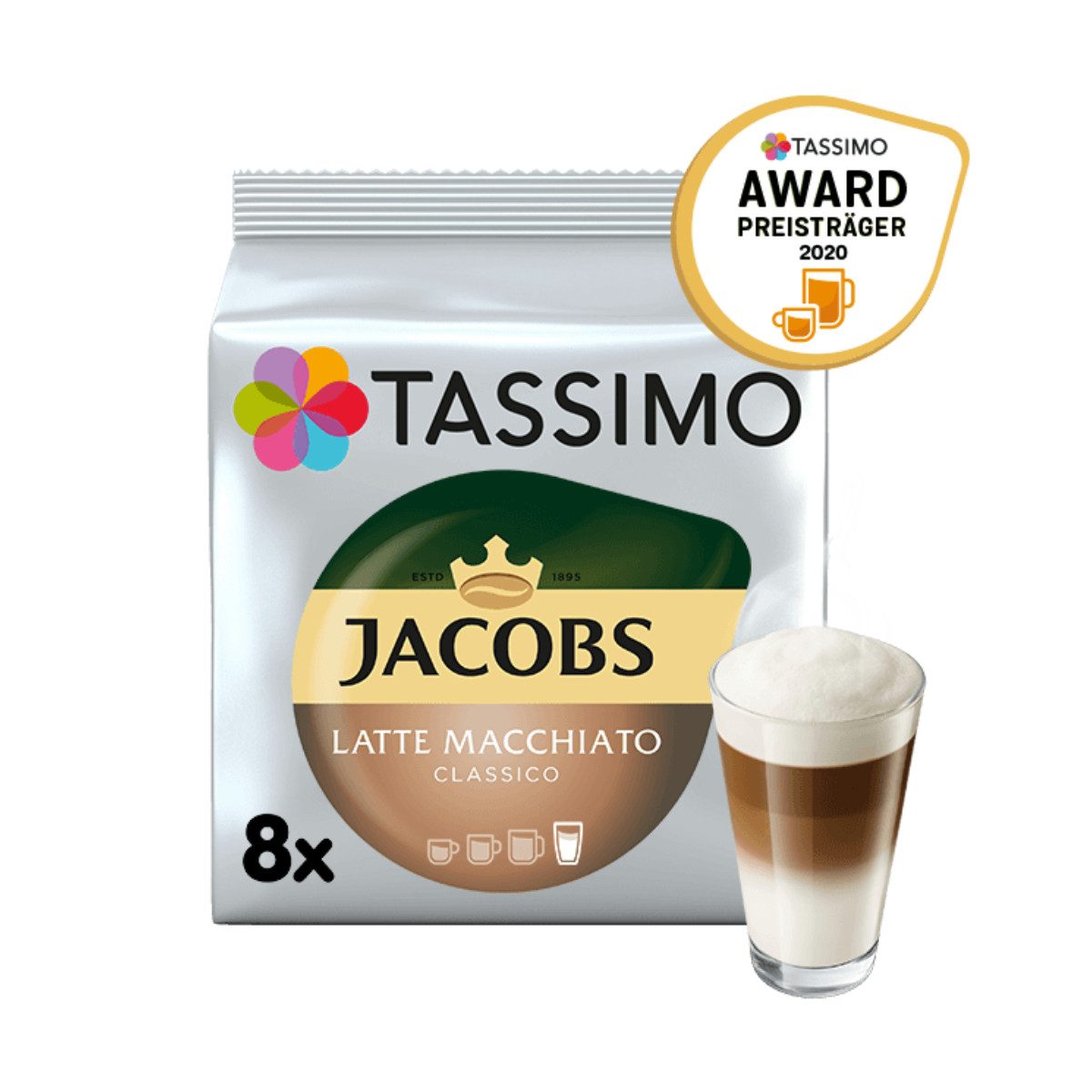 TASSIMO Kaffee Jacobs Latte Macchiato Classico, 8 Portionen